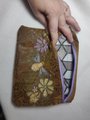 Handmade Embroidered Floral Bee Zippered Bag, Bumblebee Makeup Bag