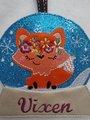 Fox Snow Globe Ornament, Floral Fox Ornament, Snow Globe Ornament, Customized Ornament