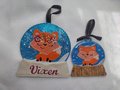 Fox Snow Globe Ornament, Floral Fox Ornament, Snow Globe Ornament, Customized Ornament