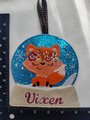 Fox Snow Globe Ornament, Floral Fox Ornament, Snow Globe Ornament, Customized Ornament