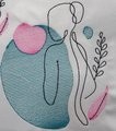 Continuous Line Embroidery Design, Woman's Back Sketch Embroidery Design, Digital Download, Two Sizes