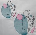 Continuous Line Embroidery Design, Woman's Back Sketch Embroidery Design, Digital Download, Two Sizes