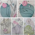 COMPLETE SET, Save Big, Seven Embroidery Designs! Continuous Line Embroidery Designs, Sketch Embroidery Designs, Digital Download, Two Sizes