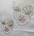 Continuous Line Embroidery Design, Woman's Face Sketch Embroidery Design, Digital Download, Two Sizes