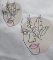Continuous Line Embroidery Design, Woman's Face-2 Sketch Embroidery Design, Digital Download, Two Sizes