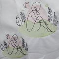 Continuous Line Embroidery Design, Woman Sitting Sketch Embroidery Design, Digital Download, Two Sizes