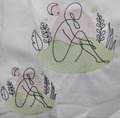 Continuous Line Embroidery Design, Woman Sitting Sketch Embroidery Design, Digital Download, Two Sizes