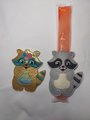 Raccoon Ice Pop Holder, Floral Raccoon Popsicle Holder