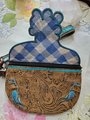 Peacock Flap Zipper Wristlet