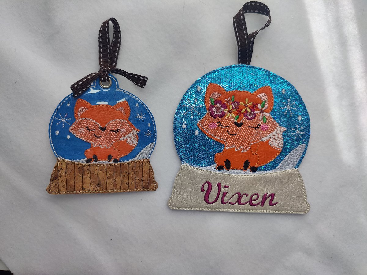 Fox Snow Globe Ornament, Floral Fox Ornament, Snow Globe Ornament, Customized Ornament