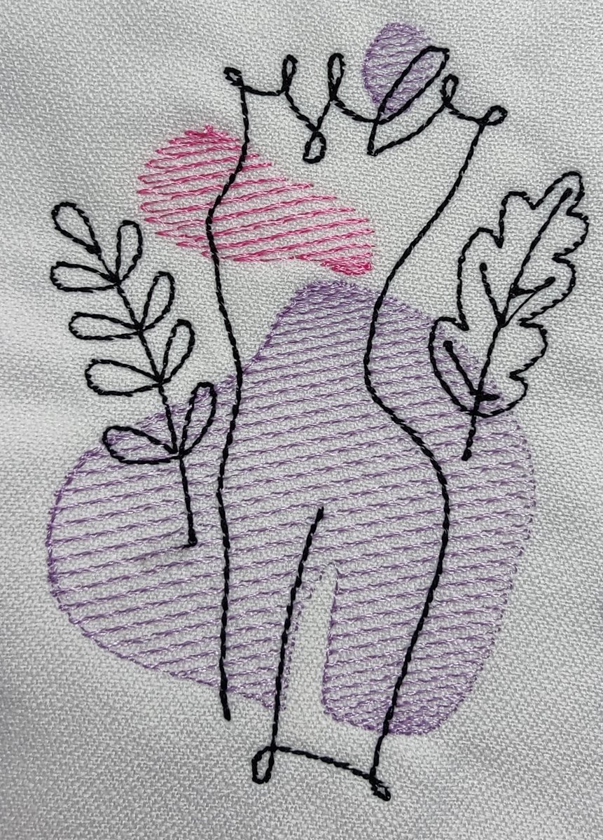 Continuous Line Embroidery Design, Woman's Torso Sketch Embroidery Design, Digital Download, Two Sizes
