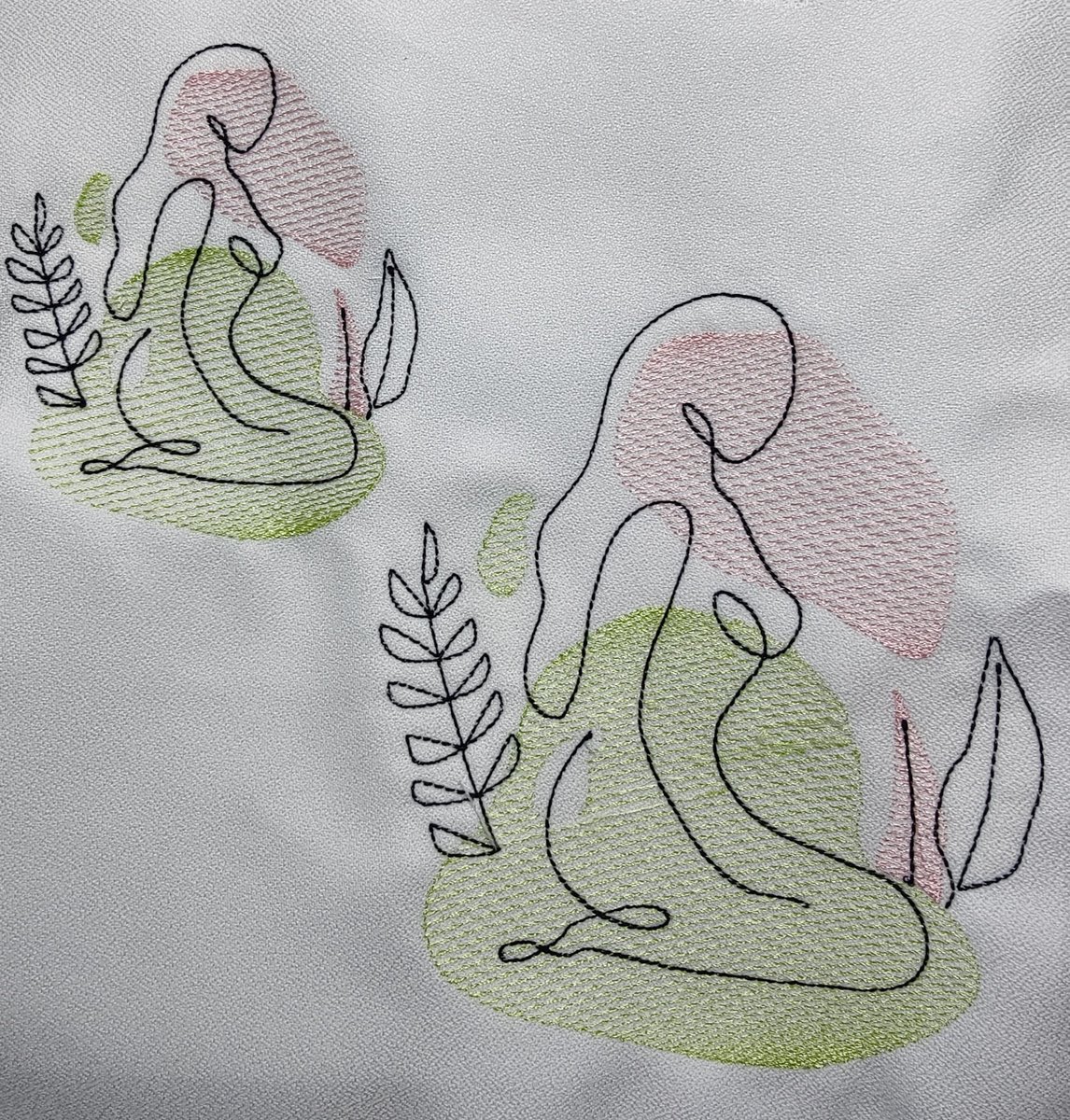 Continuous Line Embroidery Design, Woman Kneeling Sketch Embroidery Design, Digital Download, Two Sizes