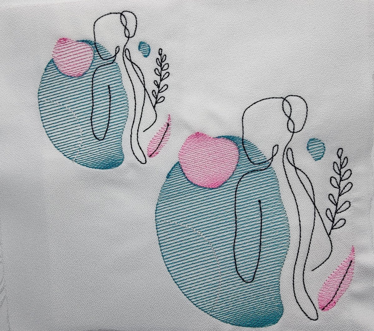 Continuous Line Embroidery Design, Woman's Back Sketch Embroidery Design, Digital Download, Two Sizes