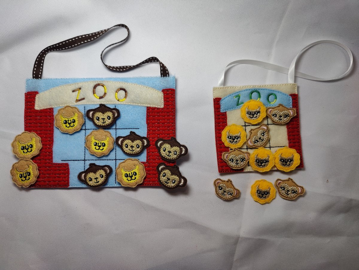 Zoo Tic-tac-toe Travel Game, Customizable Colors, Add Name, Lion and Monkey Markers